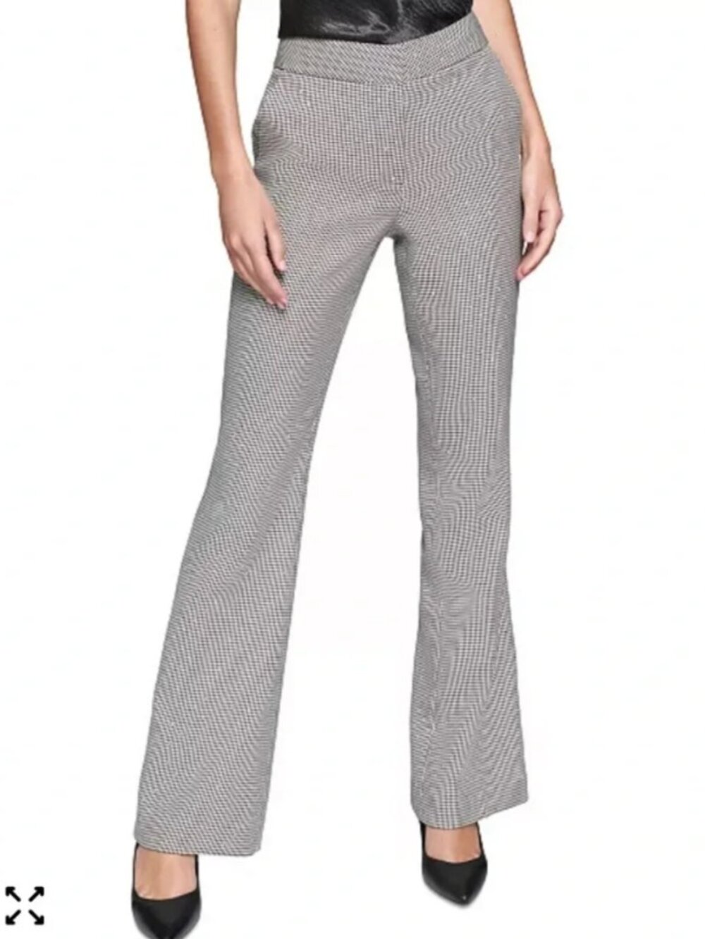 Karl Lagerfeld Houndstooth Straight Leg Dress Pants Rhinestone Details 6